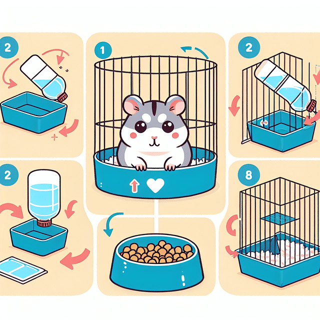 hamster food bowl and water bottle placement