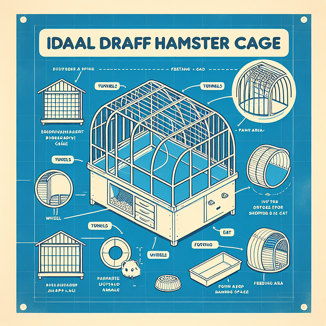 blueprint of a dwarf hamster cage with ideal dimensions