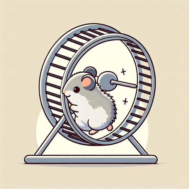 hamster running on an exercise wheel