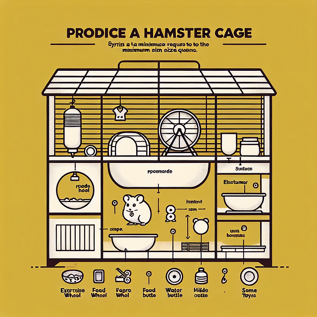 diagram of a Syrian hamster cage with minimum dimensions