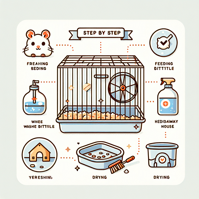clean and sanitized hamster cage