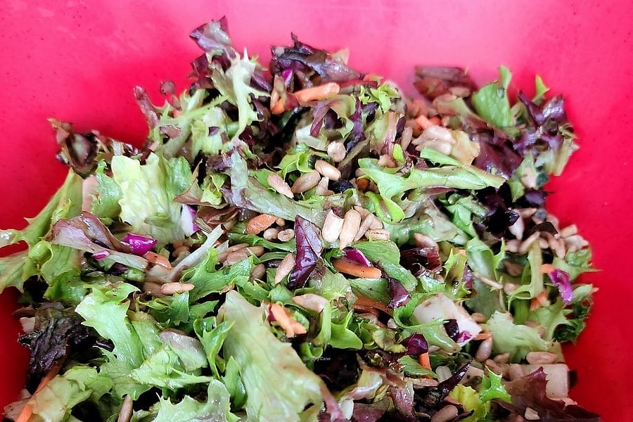 mixed grains on greens