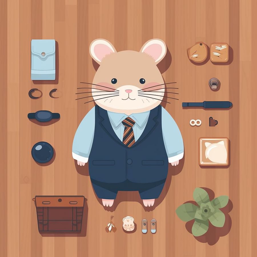 A hamster-sized outfit laid out on a table