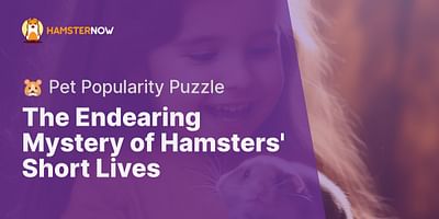 The Endearing Mystery of Hamsters' Short Lives - 🐹 Pet Popularity Puzzle