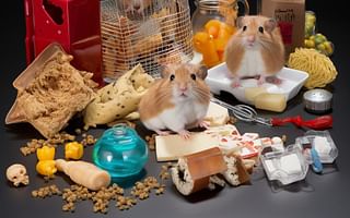 What items should never be placed in a hamster's habitat?
