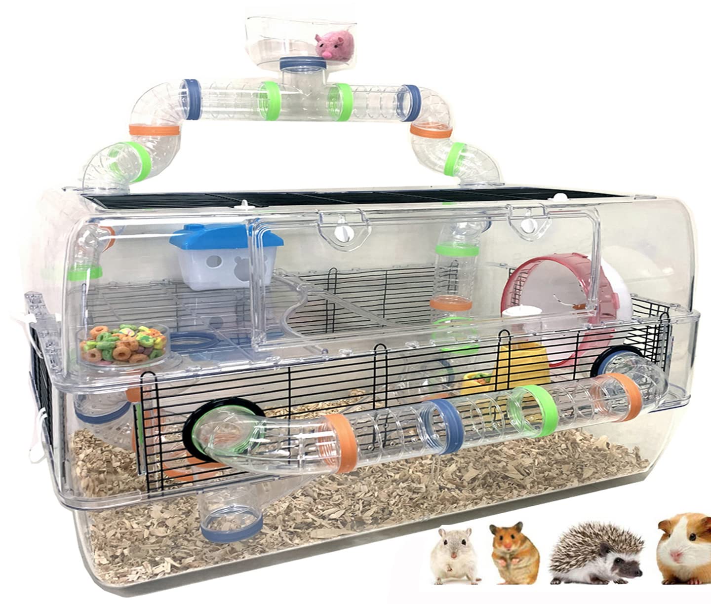 Variety of hamster cages in different sizes and designs